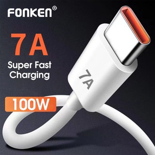 Fonken สายชาร์จ USB Type C 7A 100W ชาร์จเร็วมาก สําหรับ Huawei P50 Mate 40 Xiaomi Samsung S22 S21