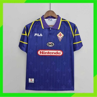 เสื้อกีฬาแขนสั้น ลายทีมชาติฟุตบอล Fiorentina 97-98 ชุดเหย้า สไตล์เรโทร