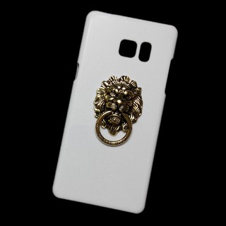 Case for Samsung Galaxy Note FE Note 7 3D Bronze Lion Head Ring Stand Holder Hard Back Cover