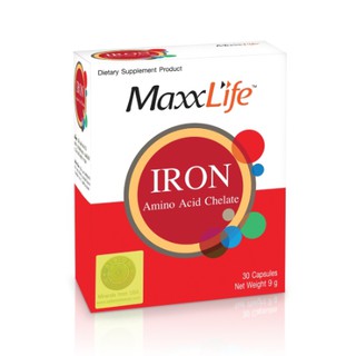 maxx life Iron Amino Acid Chelate 30 แคปซูล (07421)