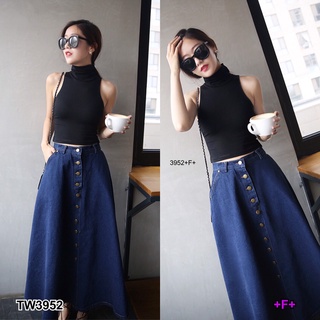 3952 Set เสื้อคอเต่า + กระโปรงยีนส์ Set turtleneck + denim skirt