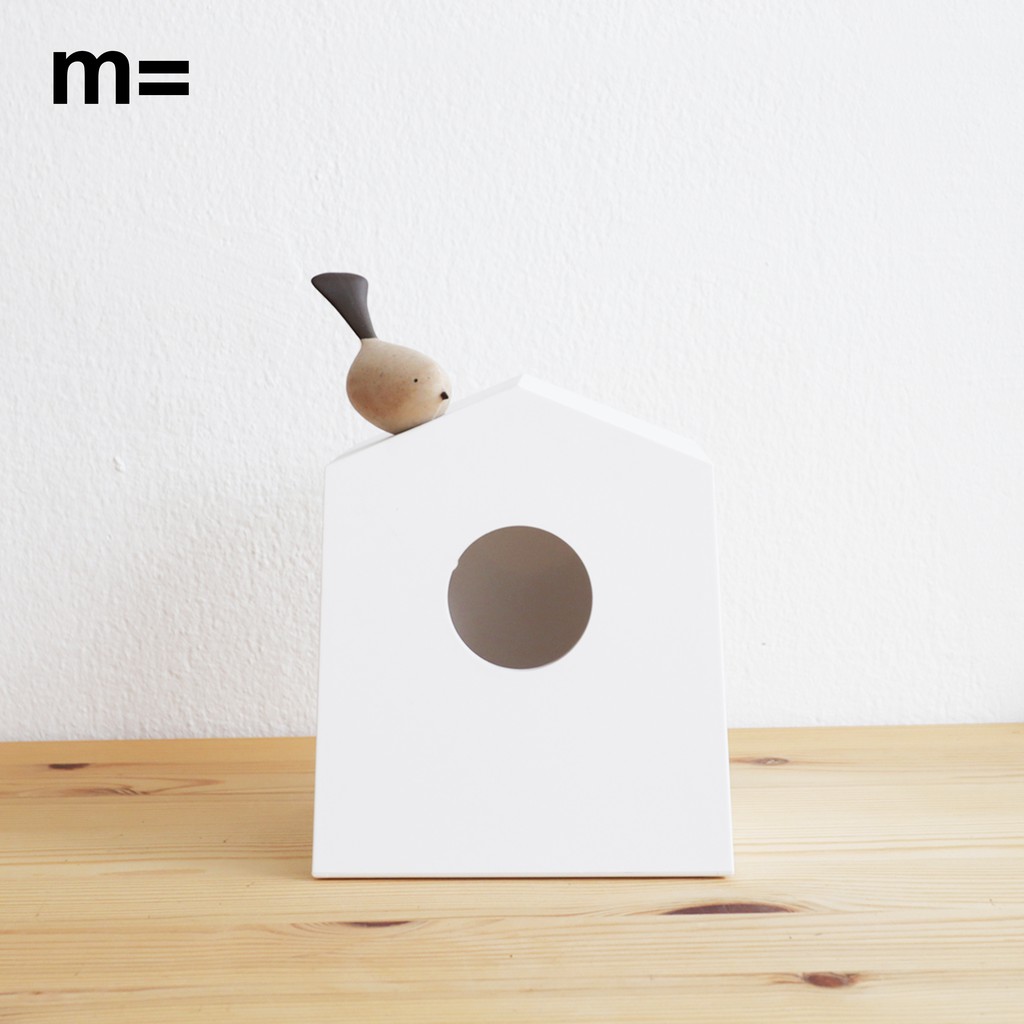 minimal sculpt 🏠 กล่องทิชชู่ ทรงบ้านนก สีขาว มินิมอล มีนกไม้เกาะ มินิมอล กล่องใส่ทิชชู่ Tissue Holder Tissue Box - รูปที่ 4