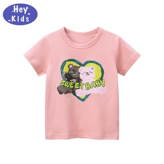 เสื้อยืดเด็กแขนสั้น หญิงGsweetbaby ผ้า Cotton คุณภาพดี งานแท้ พร้อมส่งในไทย