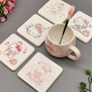 Hello Absorbent coaster ที่รองแก้ว แผ่นหินรองแก้วซับน้ำ