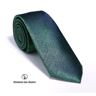 Giorgio Del Sarto Necktie Size Slim Green with Fabric Texture เนคไทสีเขียวลายพื้นมีเท็กเจอร์