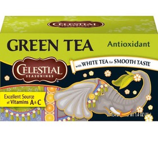 CELESTIAL GREEN TEA 1 BOX Caffeine Free, 20 Tea Bags, (41 g.) CELESTIAL SEASONINGS ชา ชาเขียว ชาขาว