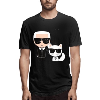 พร้อมส่ง เสื้อเชิ้ตคอกลม ผ้าฝ้ายแท้ ลาย Karl Lagerfeld FMgdmk54MPpmnl30 สําหรับปาร์ตี้ฮาโลวีนS-5XL