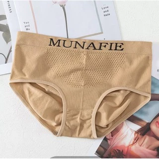 รุ่น-711 ใหม่กางเกงในหญิงMUNAFIE3Dรังผึ้งกางเกงกลางเอวระบายอากาศสะโพกยกสุภาพสตรีกิริยาไม่มีรอยต่อผ้าฝ้ายเป้ากางเกง