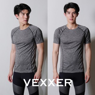 Vexxer TopDye Running Shirt X01 – สีเทา เสื้อกีฬา แขนสั้น เสื้อวิ่งออกกำลังกาย