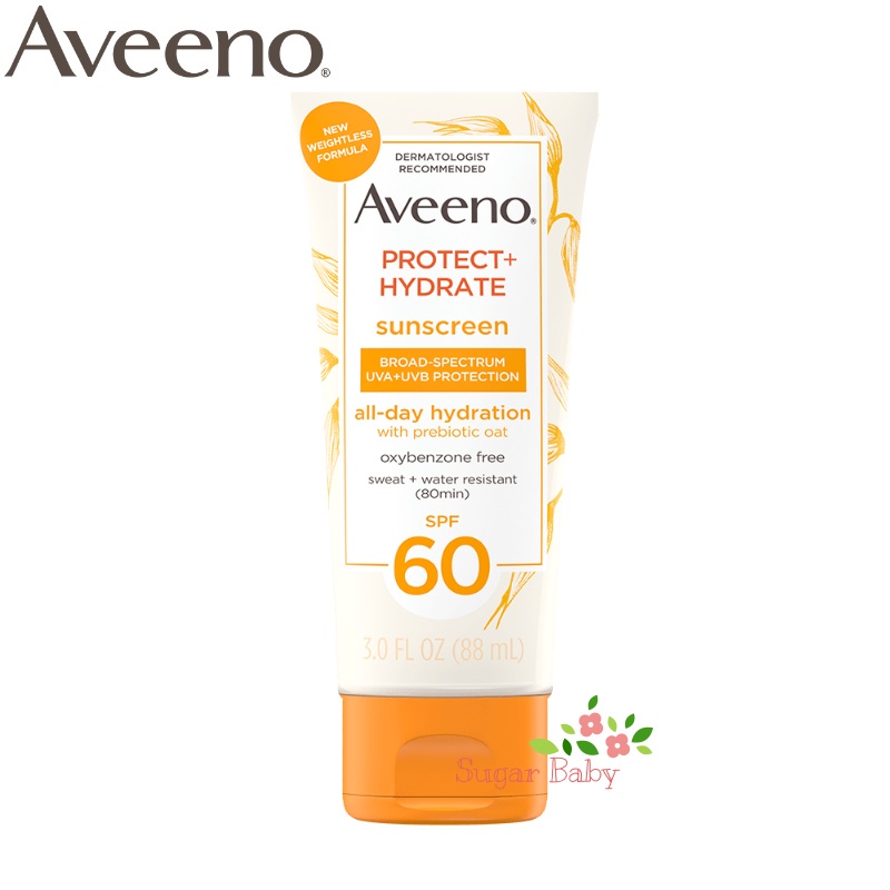 Aveeno Protect + Hydrate Sunscreen SPF 60 (88 /354 ml) ครีมกันแดด สำหรับทาตัว