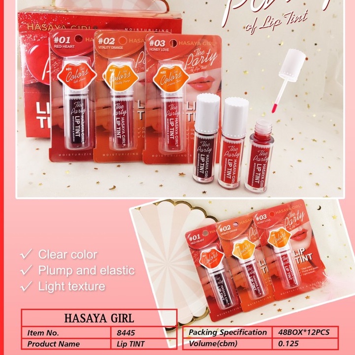 H-8445 ลิปทินท์ HASAYA GIRL สีสวย ทาปากและแก้ม มี3สี
