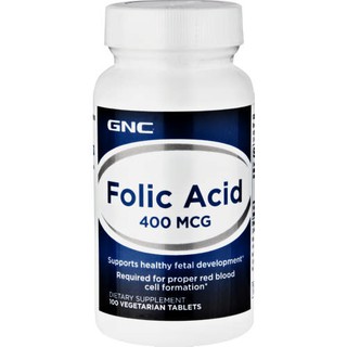 GNC Folic Acid 400mcg 100 capsules