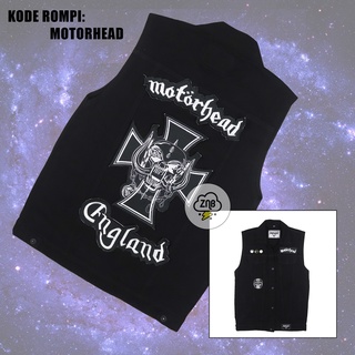 เสื้อกั๊ก ผ้าเดนิม ปักลาย Motorhead สําหรับผู้ชาย และผู้หญิง