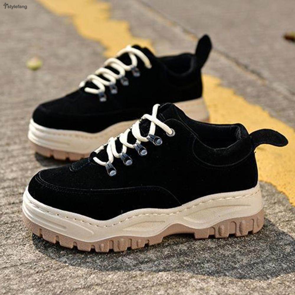 STYLEFMens Platform Shoes Casual Lace Up Shoes Outdoor Nonslip