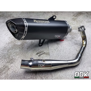 ท่อแต่ง Forza350 ADV350ปลายท่อตรงรุ่น คอบอมใหญ่สแตนเลส Akrapovic 18 นิ้ว เลสสีดำ ปากคาร์บอนแท้ ปากเฉียง โลโก้เลเซอร์