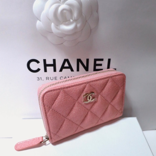 NEW!! Chanel mini zippy คอลใหม่ล่าสุด คาเวียสีชมพูประกายมุกวิ้งๆ ✨