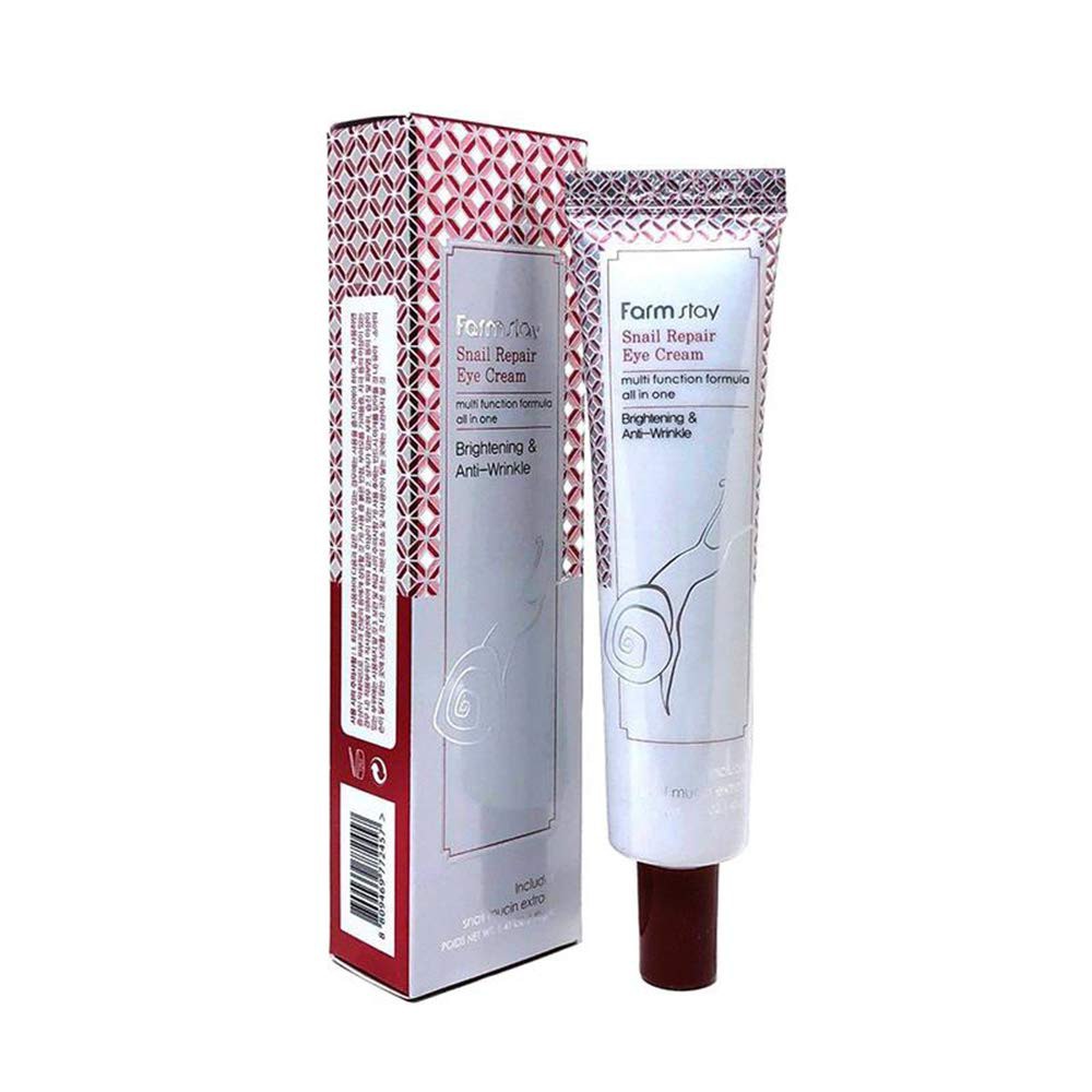 เซรั่มครีมบำรุงผิวรอบดวงตาเพื่อผิวกระจ่างใส ลดริ้วรอย ลดบวม Farm Stay Snail Repair Eye Cream 40g จาก