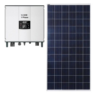 แผงโซล่าเซลล์ ชุดโซล่ารูฟท็อป EVE 1.5KW 1เฟส ระบบโซล่าเซลล์ งานระบบไฟฟ้า SOLAR FOORTOP EVE 1.5KW 1-PHASE