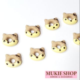 Mukie shop DIY เรซิ่น โดนัทแมวสีเหลือง แพ็ค 4 ชิ้น