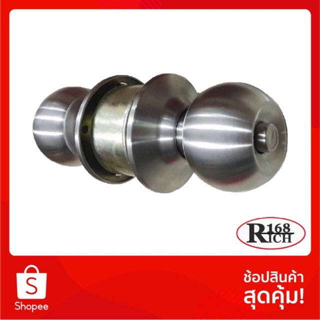 587 BK | ลูกบิดห้องน้ำ สเตนเลส ฝาเกลียว จานใหญ่ ( ไม่มีกุญแจ ) | Rich168Trading