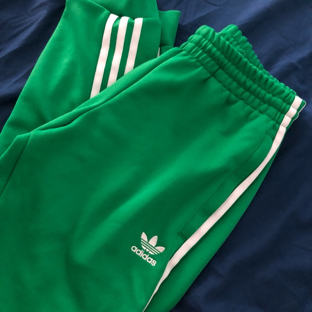 (มือสอง ใส่ครั้งเดียว) Adidas MEN ORIGINALS กางเกงแทรคขายาว SST สีเขียว ไซส์S ของแท้ 💯