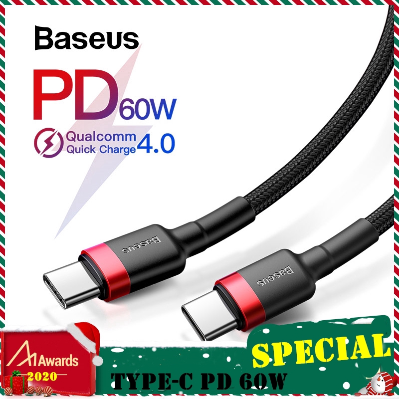 Baseus Usb C Cable Usb Type C To Typec Pd 60w Qc High Speed Flash Charging And Data Laptop Phone 3030