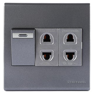 ชุดเต้ารับเดี่ยว 2 ขา+สวิตซ์ PANASONIC SET SOCKETS 2P ROUND PANASONIC