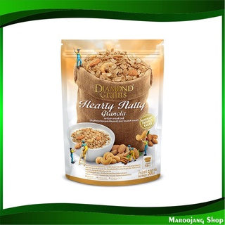 กราโนล่า นัทตี้ 500 กรัม ไดมอนด์เกรนส์ Diamond Grains Granola Nutty ซีเรียล ธัญพืช ธัญพืชอบแห้ง ธัญพืชอบกรอบ ขนมธัญพืช