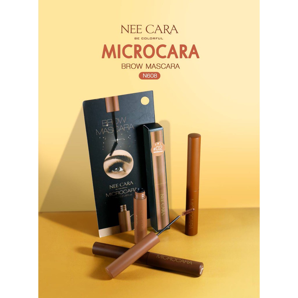 NEE CARA นีคาร่า มาสคาร่าคิ้ว มาสคาร่าปัดคิ้ว หัวแปรงสลิม N608 NEE CARA MICROCARA BROW MASCARA