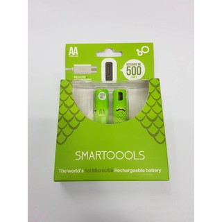 ถ่านชาร์จ ชาร์จผ่าน USB ขนาดAA แพค2ก้อน smartoools