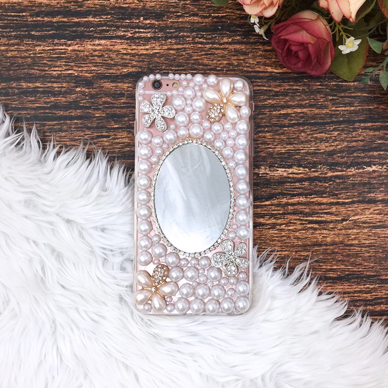 เคสไข่มุกสีขาวติดเพชร หรูหรา เคสแฟชั่น รุ่น Huawei Y6S /Y9S/ NOVA5T /NOVA3I /Y7 2018 /y5(2018)/NOVA7I /P30PRO #4
