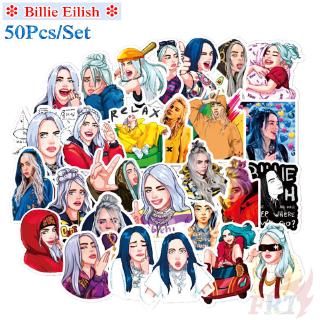 ❉ Billie Eilish Series 03 - Pop Singer Rapper Superstar สติ๊กเกอร์ ❉ 50Pcs/Set DIY Fashion Mixed Doodle Decals สติ๊กเกอร์