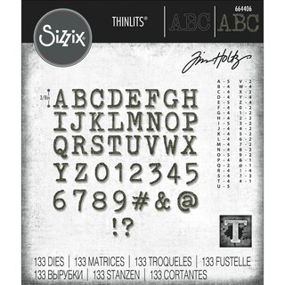 Sizzix Thinlits Die Set 133PK - Alphanumeric Tiny Type Upper ✂ Craft Die แม่แบบ/แม่พิมพ์ ใช้กับเครื่องตัดกระดาษมือหมุน