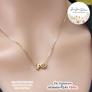 สร้อยคอเงินแท้ จี้ตัวอักษร 2 ตัว เงินแท้925 ชุบทอง24K ***Chatมาเลือกตัวอักษรเลยจร้าา***