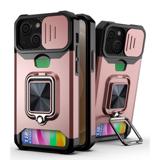 เคสโทรศัพท์มือถือ ป้องกันเลนส์ พร้อมแหวนขาตั้ง สําหรับ IP 12 13 Mini Pro Max