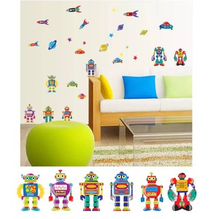 AY7023 สติ๊กเกอร์ติดผนัง สติ๊กเกอร์ติดผนังห้องนอน รุ่นหุ่นยนต์ (Wall Sticker)