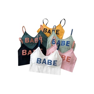 CB-9050 พร้อมส่ง เสื้อครอปสายเดี่ยว รุ่น BABE [ladystorehouse]