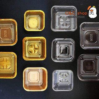 ถาดรองขนม ถาดขนมไหว้พระจันทร์ (95-100ใบ) ถาดขนมเปี๊ยะ มี2สี ใส ทอง มี3ขนาด ถาดใส่ขนม ถาด