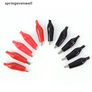 [springevenwell] ใหม่ คลิปปากจระเข้ โลหะ ขนาดเล็ก สําหรับทดสอบไฟฟ้า 10 ชิ้น