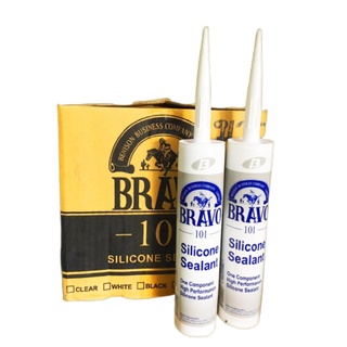 กาวซิลิโคน Silicone BRAVO (1ลัง25หลอด) สีขาว สีใส สีดำ ซิลิโคน