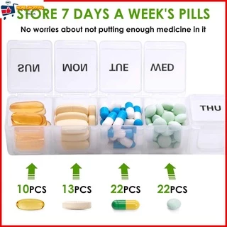 กล่องยาพลาสติก 7 วัน แบบพกพา ใช้ซ้ําได้ พร้อม 7 ช่อง สําหรับครอบครัว