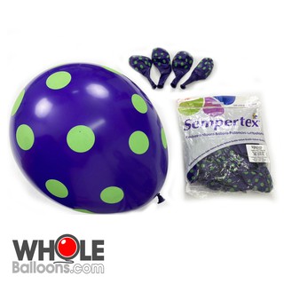 Wholeballoons-ลูกโป่งยางกลม 12" พิมพ์ลาย(1แพค/50ใบ) เนื้อยาง ย่อยสลายได้ 100% นำเข้าจากโคลัมเบีย ยี่ห้อ Sempertex