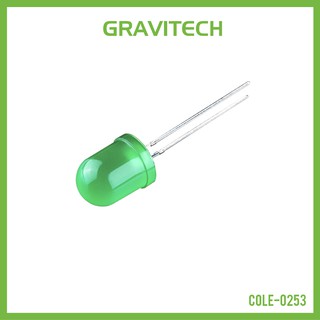 [Gravitechthai] LED green diffused 10mm ULTRA BRIGHT! (5 LEDs)