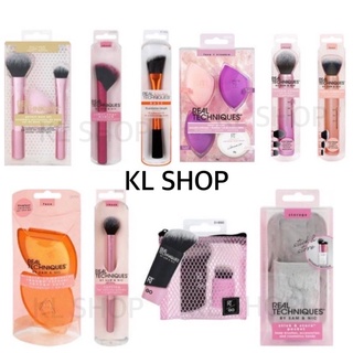 พร้อมส่ง Real Techniques Brush Set, Sponge, Cheek Brush, Face Brush, RT GO, 3 in 1, By Sam and Inc, Stick and Store