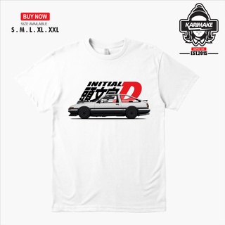 เสื้อยืดผ้าฝ้ายพิมพ์ลายแฟชั่น เสื้อยืด พิมพ์ลายรถยนต์ Toyota AE86 Initial D