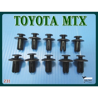 TOYOTA MTX TOOL BOX LOCKING CLIP "BLACK" SET (10 PCS.) (231)  // กิ๊บล๊อคกล่องเครื่องมือ (กิ๊บแผงจิ้งหรีด) (10 ตัว)