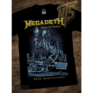 เสื้อยืดผ้าฝ้ายพรีเมี่ยม  192 Megadeth Rust In Peace ROCK เสื้อยืด เสื้อวง เสื้อดำ สกรีนลาย ผ้าหนา  T SHIRT S M L