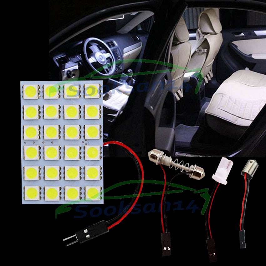 sooksan14 ไฟเพดานรถยนต์ LED 24 ดวง (สีขาว)
