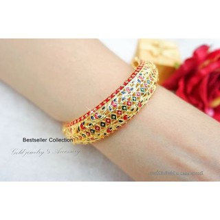 Gold Bangle กำไลทองงานลงยา งานสวยมากกกกก ตัวเรือนมีน้ำหนักเท่าทองแท้ค่ะ