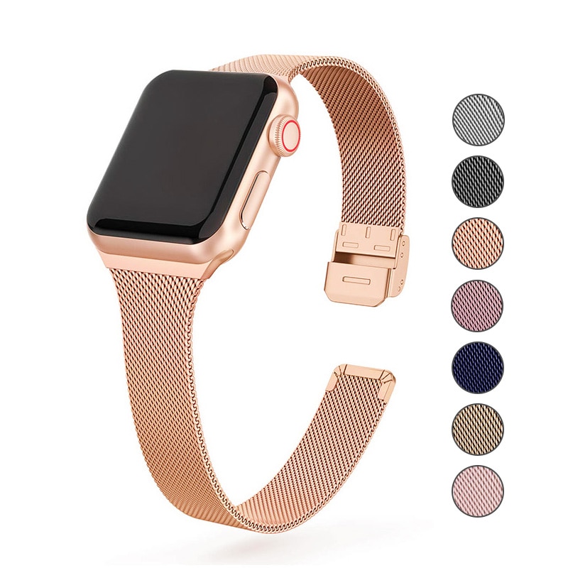 Apple watch with stainless steel strap, 44mm, 40mm, 6543 se, Iwatch